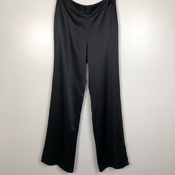 Badgley Mischka Pants - Badgley Mischka Wide Leg BLK Silk Pant High Waist